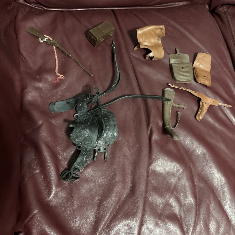 Vintage Lot Western Horse Saddle Hong Kong Gun Holster Shot Gun Distressed